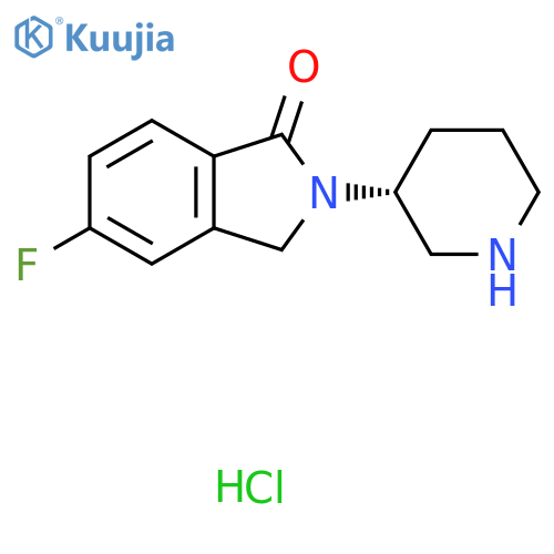 (R)-5-Fluoro-2-(piperidin-3-yl)isoindolin-1-one hydrochloride structure