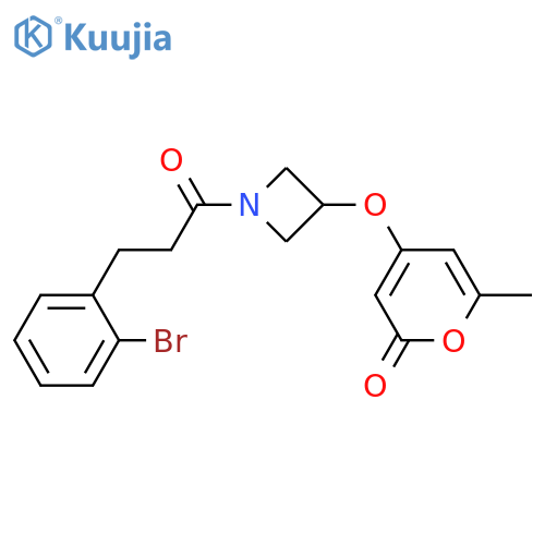 4-[1-[3-(2-bromophenyl)propanoyl]azetidin-3-yl]oxy-6-methylpyran-2-one structure