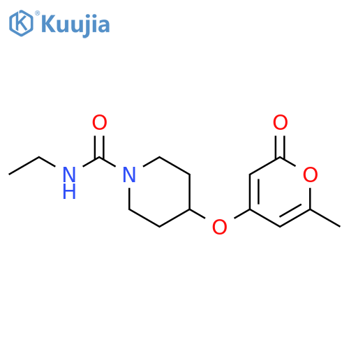 N-ethyl-4-(2-methyl-6-oxopyran-4-yl)oxypiperidine-1-carboxamide structure