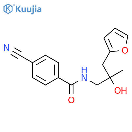 4-cyano-N-{2-[(furan-2-yl)methyl]-2-hydroxypropyl}benzamide structure