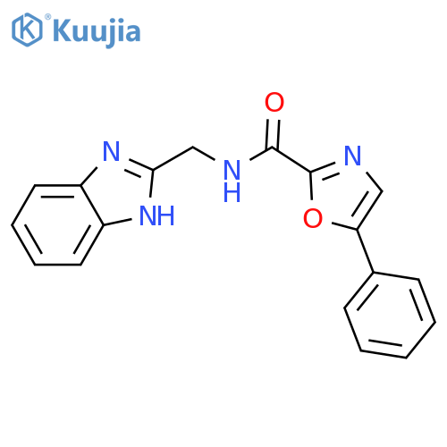 N-(1H-1,3-benzodiazol-2-yl)methyl-5-phenyl-1,3-oxazole-2-carboxamide structure