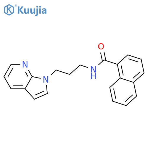 N-(3-{1H-pyrrolo[2,3-b]pyridin-1-yl}propyl)naphthalene-1-carboxamide structure