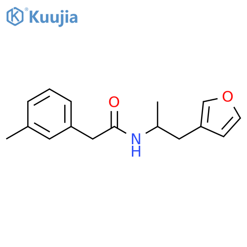 N-[1-(furan-3-yl)propan-2-yl]-2-(3-methylphenyl)acetamide structure