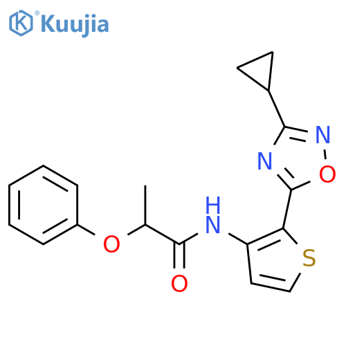 N-[2-(3-cyclopropyl-1,2,4-oxadiazol-5-yl)thiophen-3-yl]-2-phenoxypropanamide structure