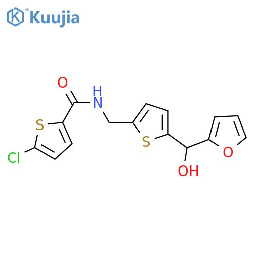5-chloro-N-({5-[(furan-2-yl)(hydroxy)methyl]thiophen-2-yl}methyl)thiophene-2-carboxamide structure