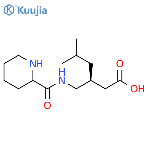 Hexanoic acid, 5-methyl-3-[[(2-piperidinylcarbonyl)amino]methyl]-, (3S)- structure