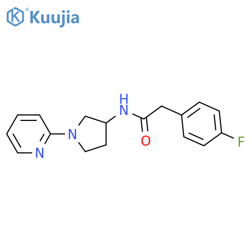 2-(4-fluorophenyl)-N-(1-pyridin-2-ylpyrrolidin-3-yl)acetamide structure