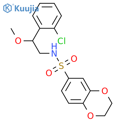 N-[2-(2-chlorophenyl)-2-methoxyethyl]-2,3-dihydro-1,4-benzodioxine-6-sulfonamide structure