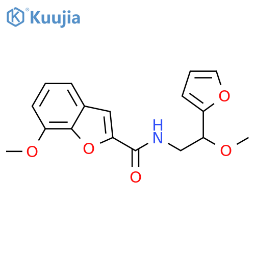 N-[2-(furan-2-yl)-2-methoxyethyl]-7-methoxy-1-benzofuran-2-carboxamide structure
