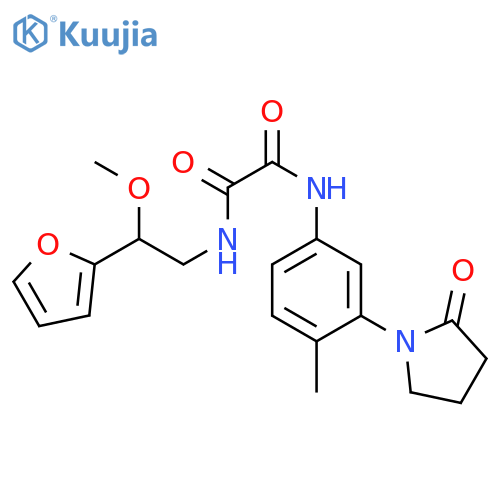 N-[2-(furan-2-yl)-2-methoxyethyl]-N'-[4-methyl-3-(2-oxopyrrolidin-1-yl)phenyl]oxamide structure