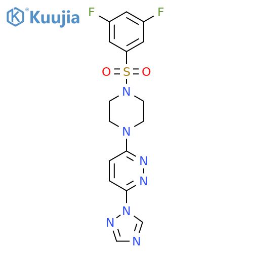3-[4-(3,5-difluorophenyl)sulfonylpiperazin-1-yl]-6-(1,2,4-triazol-1-yl)pyridazine structure