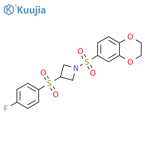 1-(2,3-dihydro-1,4-benzodioxine-6-sulfonyl)-3-(4-fluorobenzenesulfonyl)azetidine structure