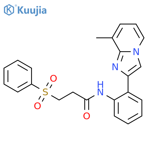 N-[2-(8-Methylimidazo[1,2-a]pyridin-2-yl)phenyl]-3-(phenylsulfonyl)propanamide structure