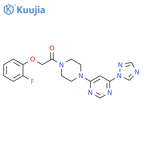 2-(2-fluorophenoxy)-1-[4-[6-(1,2,4-triazol-1-yl)pyrimidin-4-yl]piperazin-1-yl]ethanone structure