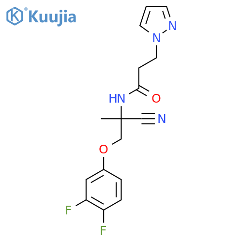 N-[1-cyano-2-(3,4-difluorophenoxy)-1-methylethyl]-3-(1H-pyrazol-1-yl)propanamide structure