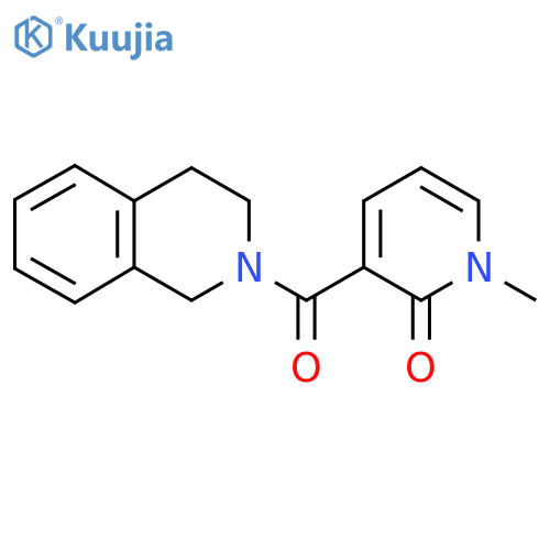 1-methyl-3-(1,2,3,4-tetrahydroisoquinoline-2-carbonyl)-1,2-dihydropyridin-2-one structure