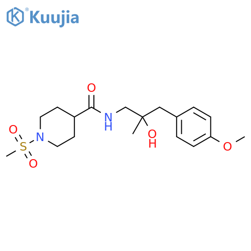 N-[2-hydroxy-3-(4-methoxyphenyl)-2-methylpropyl]-1-methanesulfonylpiperidine-4-carboxamide structure