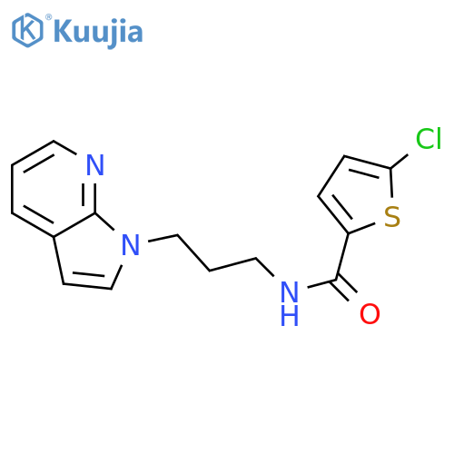 5-chloro-N-(3-{1H-pyrrolo[2,3-b]pyridin-1-yl}propyl)thiophene-2-carboxamide structure