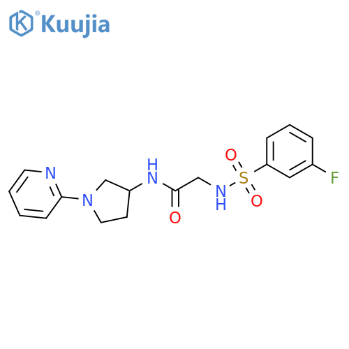 2-[(3-fluorophenyl)sulfonylamino]-N-(1-pyridin-2-ylpyrrolidin-3-yl)acetamide structure