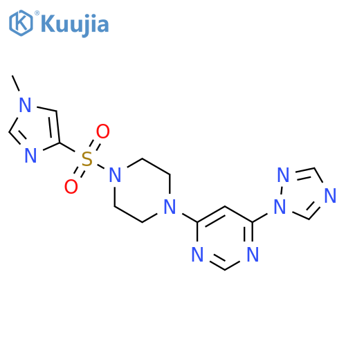 4-[4-(1-methylimidazol-4-yl)sulfonylpiperazin-1-yl]-6-(1,2,4-triazol-1-yl)pyrimidine structure