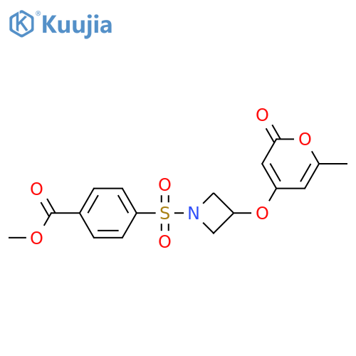 Methyl 4-[[3-[(6-methyl-2-oxo-2H-pyran-4-yl)oxy]-1-azetidinyl]sulfonyl]benzoate structure