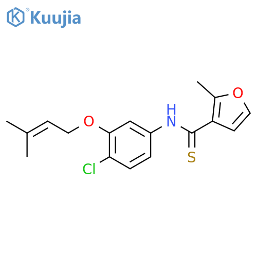 3-Furancarbothioamide,N-[4-chloro-3-[(3-methyl-2-buten-1-yl)oxy]phenyl]-2-methyl- structure