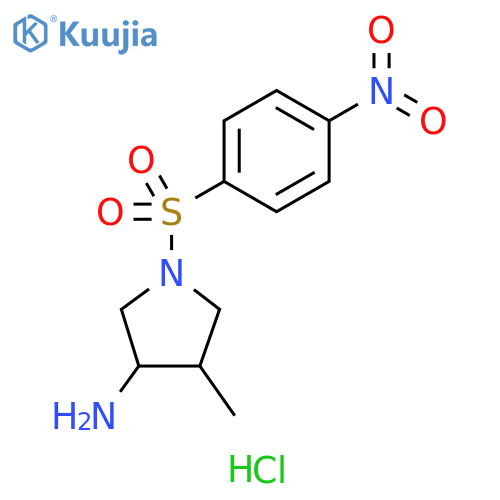 3-Pyrrolidinamine, 4-methyl-1-[(4-nitrophenyl)sulfonyl]-, hydrochloride (1:1) structure
