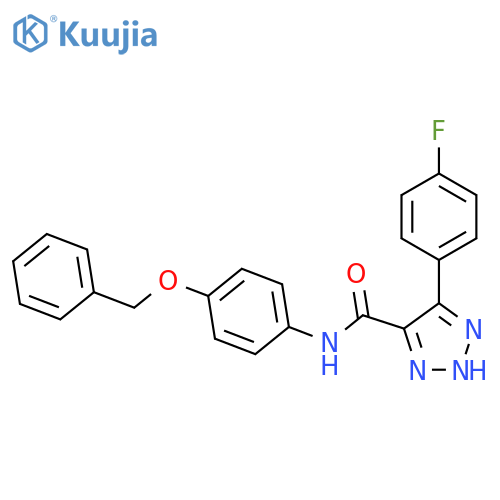 N-[4-(benzyloxy)phenyl]-4-(4-fluorophenyl)-1H-1,2,3-triazole-5-carboxamide structure
