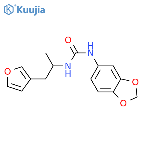 3-(2H-1,3-benzodioxol-5-yl)-1-[1-(furan-3-yl)propan-2-yl]urea structure