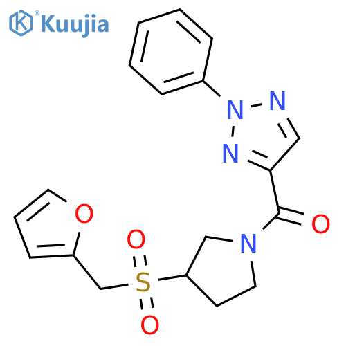 4-{3-[(furan-2-yl)methanesulfonyl]pyrrolidine-1-carbonyl}-2-phenyl-2H-1,2,3-triazole structure