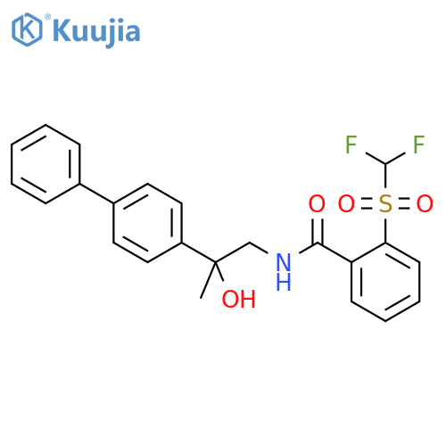 N-(2-{[1,1'-biphenyl]-4-yl}-2-hydroxypropyl)-2-difluoromethanesulfonylbenzamide structure