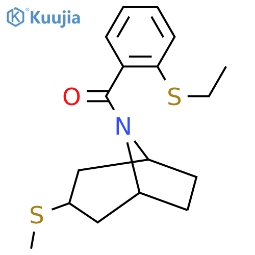 8-[2-(ethylsulfanyl)benzoyl]-3-(methylsulfanyl)-8-azabicyclo[3.2.1]octane structure
