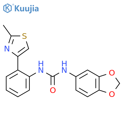 N-1,3-Benzodioxol-5-yl-N′-[2-(2-methyl-4-thiazolyl)phenyl]urea structure
