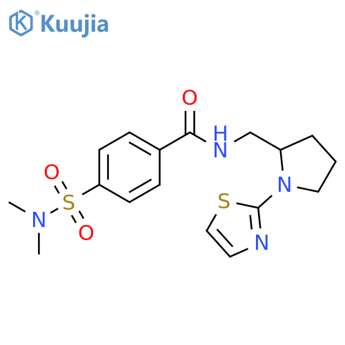4-(dimethylsulfamoyl)-N-{[1-(1,3-thiazol-2-yl)pyrrolidin-2-yl]methyl}benzamide structure