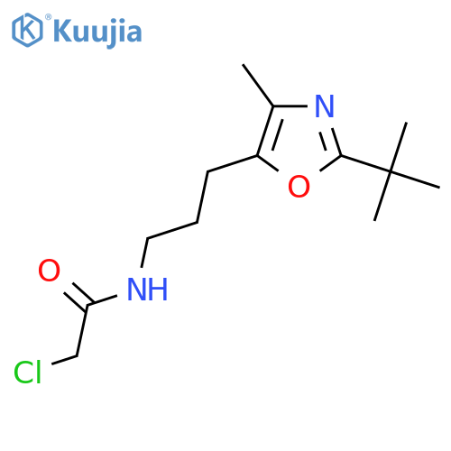 N-[3-(2-tert-butyl-4-methyl-1,3-oxazol-5-yl)propyl]-2-chloroacetamide structure