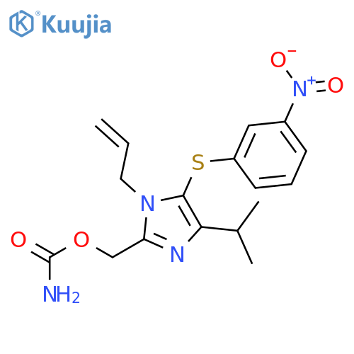 {4-(1-methylethyl)-5-[(3-nitrophenyl)sulfanyl]-1-prop-2-en-1-yl-1H-imidazol-2-yl}methyl carbamate structure