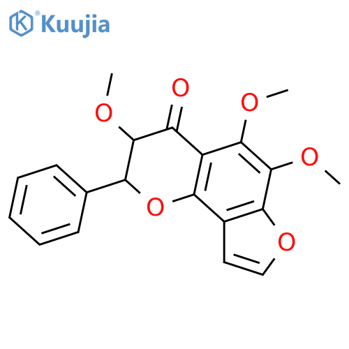 2,3-Dihydro-3,5,6-trimethoxy-2-phenyl-4H-furo[2,3-h]-1-benzopyran-4-one; (2R,3R)-form structure