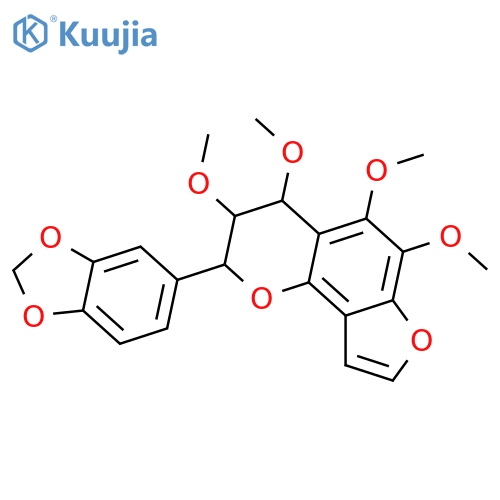 2-(1,3-Benzodioxol-5-yl)-3,4-dihydro-3,4,5,6-tetramethoxy-2H-furo[2,3-h]-1-benzopyran; (2R*,3S*,4S*)-form structure