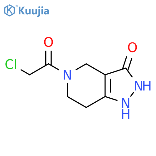 5-(2-chloroacetyl)-1H,2H,3H,4H,5H,6H,7H-pyrazolo[4,3-c]pyridin-3-one structure