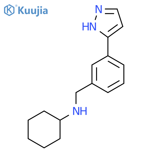Cyclohexyl-[3-(2H-pyrazol-3-yl)-benzyl]-amine structure