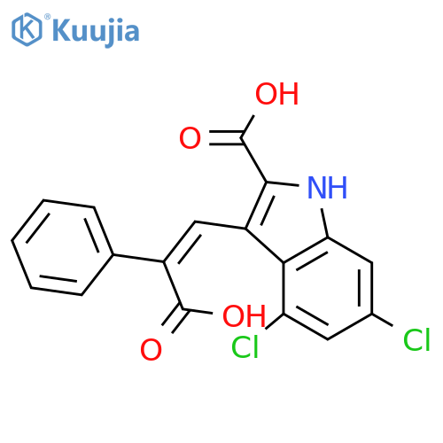 3-(2-Carboxy-2-phenylethenyl)-4,6-dichloro-1H-indole-2-carboxylic acid structure