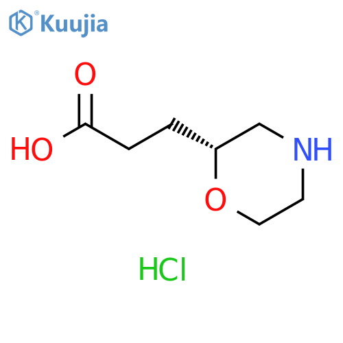 3-[(2R)-morpholin-2-yl]propanoic acid hydrochloride structure