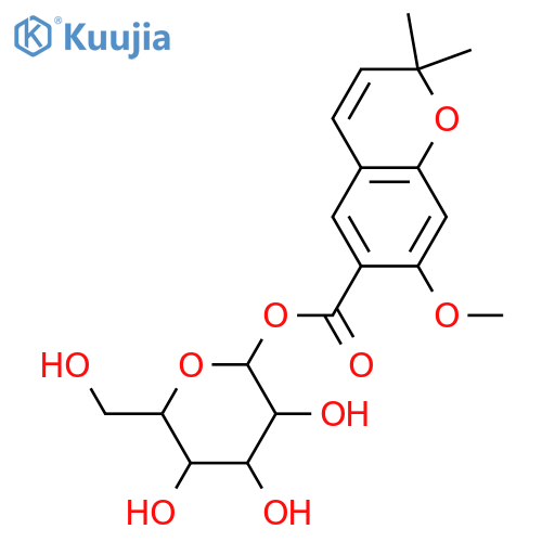 b-D-Glucopyranose,1-(7-methoxy-2,2-dimethyl-2H-1-benzopyran-6-carboxylate) structure