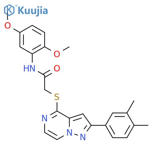 N-(2,5-Dimethoxyphenyl)-2-{[2-(3,4-dimethylphenyl)pyrazolo[1,5-A]pyrazin-4-YL]sulfanyl}acetamide structure