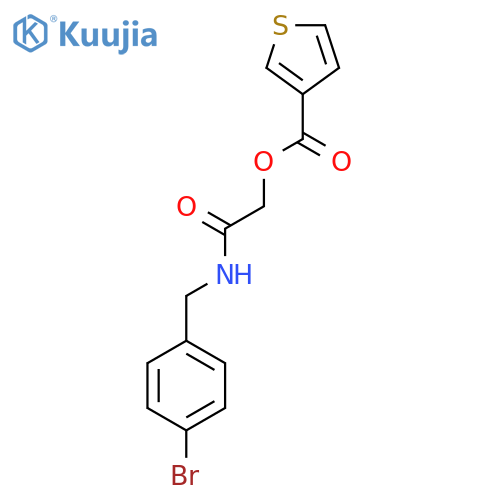 {[(4-bromophenyl)methyl]carbamoyl}methyl thiophene-3-carboxylate structure