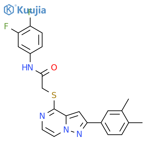 N-(3,4-Difluorophenyl)-2-{[2-(3,4-dimethylphenyl)pyrazolo[1,5-A]pyrazin-4-YL]sulfanyl}acetamide structure