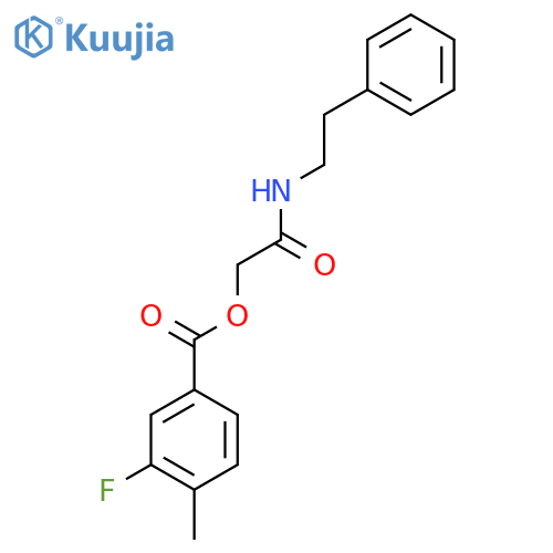 [(2-phenylethyl)carbamoyl]methyl 3-fluoro-4-methylbenzoate structure