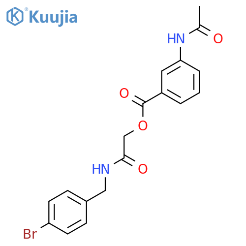 {[(4-Bromophenyl)methyl]carbamoyl}methyl 3-acetamidobenzoate structure