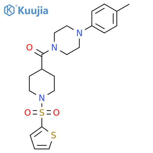 1-(4-methylphenyl)-4-[1-(thiophene-2-sulfonyl)piperidine-4-carbonyl]piperazine structure