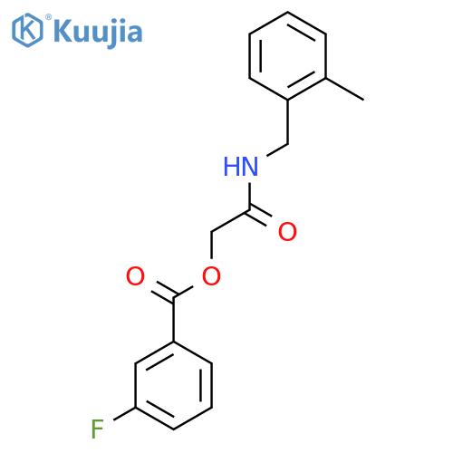 {[(2-Methylphenyl)methyl]carbamoyl}methyl 3-fluorobenzoate structure